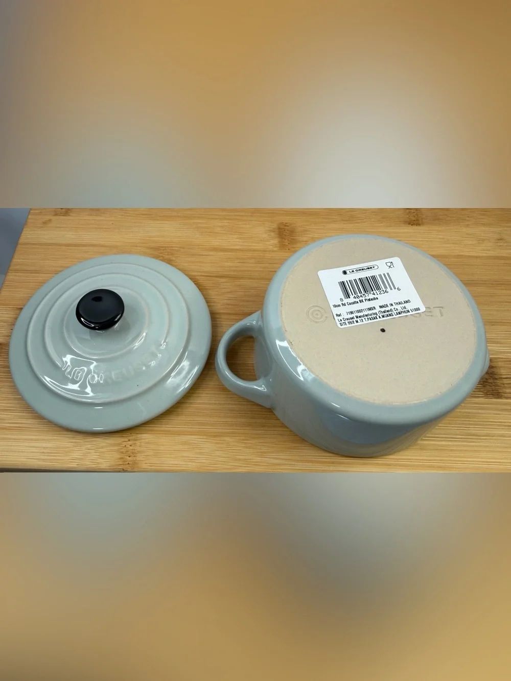 Le Creuset Mini Cocotte 10cm Round Stoneware Covered Baker Pistachio New